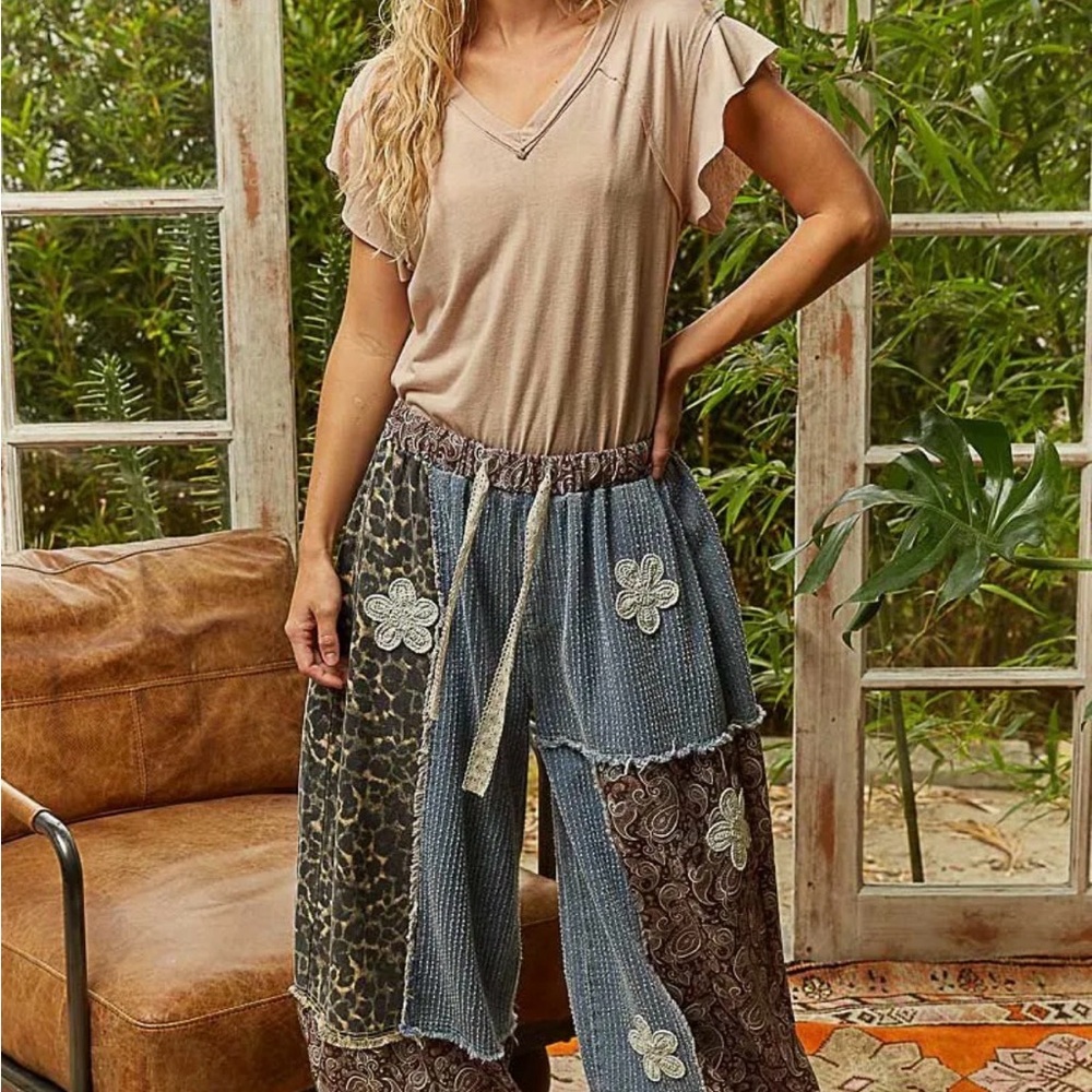 POL Multicolor Patchwork Joggers